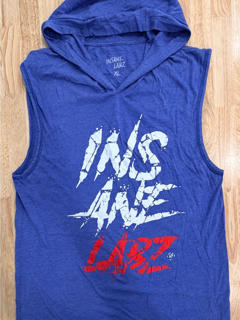 Men's Blue Hooded Tank Top - Graphic Fitness Tee